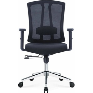 RFG Работен стол RFG Primo Lux Chrome W, до 120кг, дамаска/меш, хромирана база, люлеещ механизъм, заключване в позиция, лумбална опора, черен