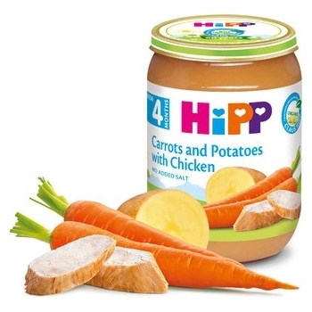 Hipp БИО пюре моркови и картофи с пиле 4м+ 190г