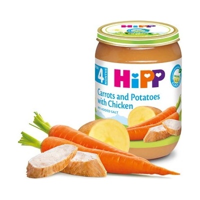 Hipp БИО пюре моркови и картофи с пиле 4м+ 190г