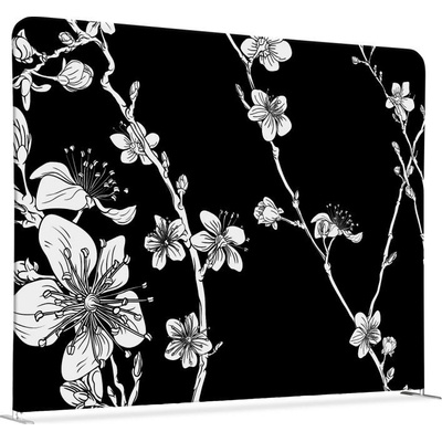 Jansen Display Oboustranný Japonské třešňové květy černé 150 x 150 cm