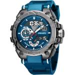 SMAEL Спортен мъжки часовник Smael Sport Shock, Двойно време, Хронограф, LED Подсветка, Син / Черен (SMAEL-8060-BLUE-BLACK) Часовници