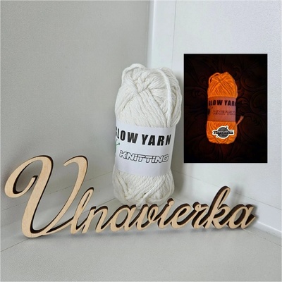GLOW YARN priadza svietiaca v tme GC026 bielá-červená