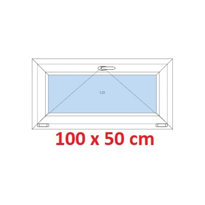 Soft Plastové okno 1000 x 500 mm sklopné Bílá