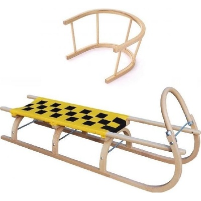 Sulov Sáně dřevěné 67 délka 125 cm + ohrádka žluto-černá