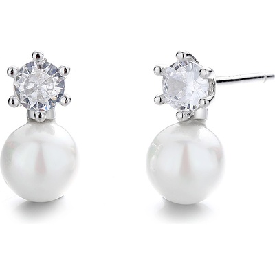 DELIS Сребърни обеци, jw834, перлена шарка, родиево покритие (jw834)