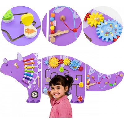 Viga Toys senzorická manipulační deska Triceratops