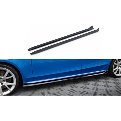 Maxton Design Maxton Design difúzory pod bočné prahy ver.4 pre Audi A4 B8, B8 Competition Facelift, B8 FL, čierny lesklý plast ABS, S-line Sedan/Avant