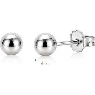 SARINES Stříbrné kuličkové náušnice 4 mm – minimalistické pecky S1482