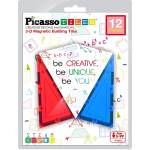 PicassoTiles Конструктор допълнение Picasso Tiles - Удължени триъгълници, 12 части (PTE03) - baby