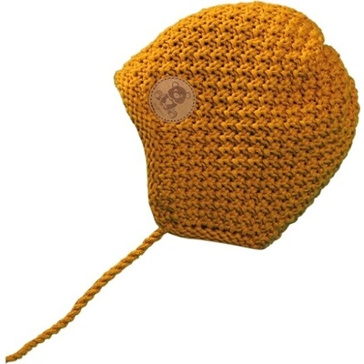 dětská celopodšitá pletená čepice Pletex H136 hořčicová