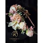 Radi handmade Елегантна диадема с прасковени рози (987)