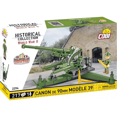 COBI 2294 World War II Francouzské těžké protiletadlové dělo Canon de 90mm Modele 39