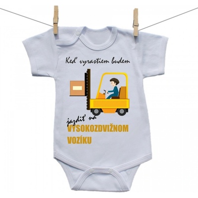 Boodyy Body s krátkym rukávom Keď vyrastiem budem jazdiť na vysokozdvižnom vozíku