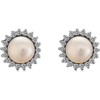 Image 1 of Swan Сребърни обици със сладководни бели перли SE0307W Swan