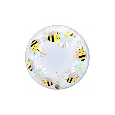 Qualatex Bublina DECO Včelky a květy 24 61cm