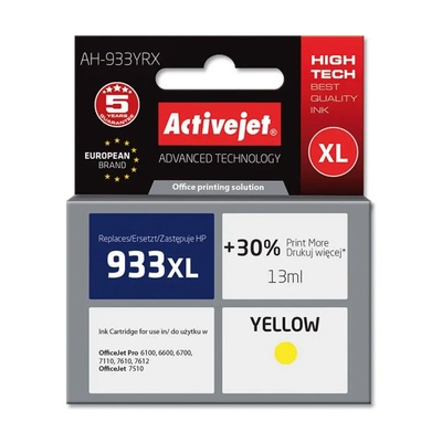 Compatible Мастило Activejet AH-933YRX (заместител за HP 933XL CN056AE, Premium, 13 ml, жълто) (AH-933YRX)