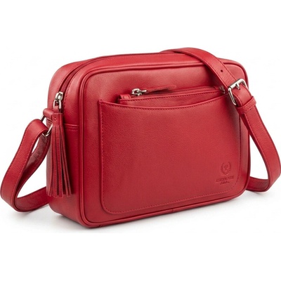 Paolo Peruzzi Červená dámská kožená crossbody kabelka Zerina