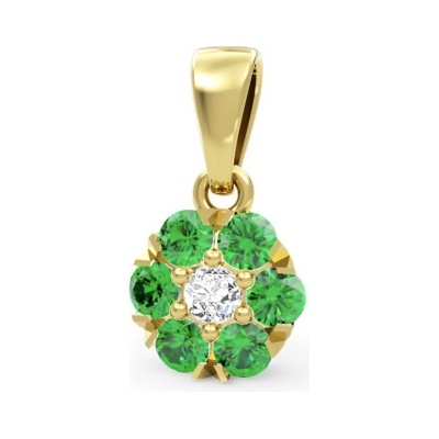 Couple Květinový přívěsek Carin žluté zlato se zelenými zirkony 6620263 0 0 56