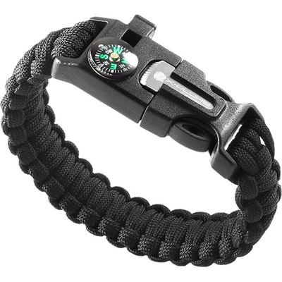Náramek přežití Paracord 5 v 1 Barva: Černá – Zboží Dáma