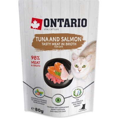 Ontario tuňák a losos ve vývaru 80 g