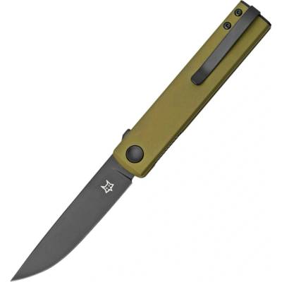 Fox Knives FOX CHNOPS NEREZOVÁ OCEL BECUT TOP SHIELD ČEPEL, HLINÍKOVÁ RUKOJEŤ OD ZELENÁ