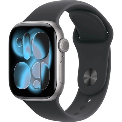 Apple Watch Series 11 Cellular 42 mm Kozmický sivý hliník s čiernym športovým remienkom M/L MF8C4WF/A