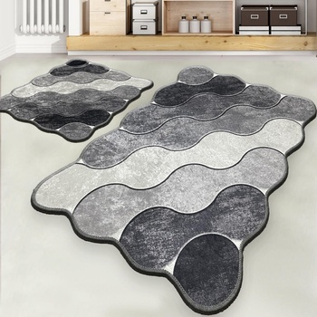 Asir К-кт 2x Постелка за баня CIRCLE 60/100 см сив (AS2027)