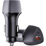 Lemontti зарядно за кола, Fast Charge 48W, 2x Type-C PD и USB QC 3.0, черно (LEMIAFSUCTCN)
