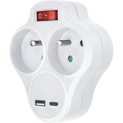Solight 2 Plug + 2 USB Switch (P99USBC)