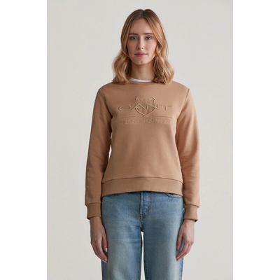 Gant Reg Tonal Shield C-Neck Sweat hnedá