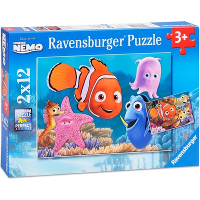 Ravensburger Пъзел Ravensburger от 2 x 12 части - Немо и приятели (07556)