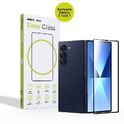 Стъклено защитно покритие за външния дисплей на Samsung Galaxy Z Fold7 - Mobile Origin EasyGlass Full Cover Tempered Glass (черен-прозрачен) (FRL-EG-ZFO7)