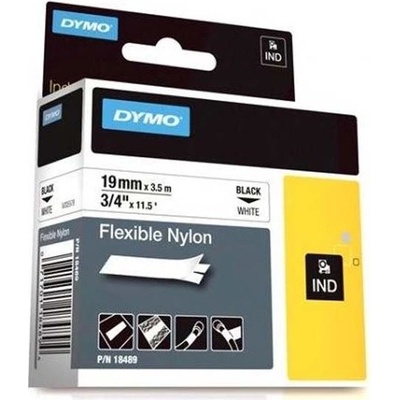 Dymo 18489 černý tisk bílý podklad 3.5 m 19 mm RHINO nylonová flexibilní 18489