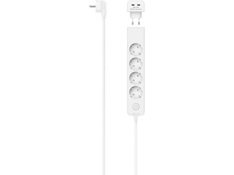 Hama 4 Plug + 2 USB 1,4 m Switch (223191)