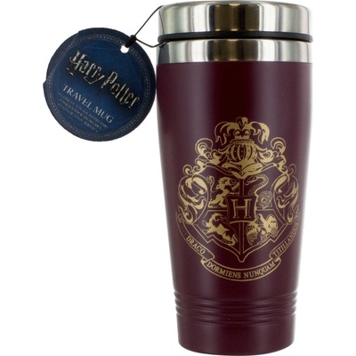 CurePink Nerezový cestovní Termo hrnek Harry Potter Erb Bradavic Hogwarts 0,45 l