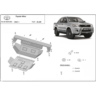 Scut Motor - Румъния Метална кора под двигател toyota hilux от 2005 (n70) (73948)
