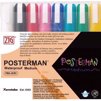 ZIG Маркер Posterman 2mm 8 - комплект (PMA-30/8V)