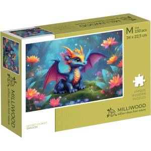Milliwood Дървен пъзел Milliwood, Secret stories, 150 части - Дракон (M-Dragon-5057) - bright-toys