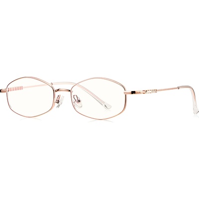 Techsuit Очила за компютър Techsuit Anti-Blue Light Glasses Reflex PC (LS501) - дамски, микро рамка - Розово злато