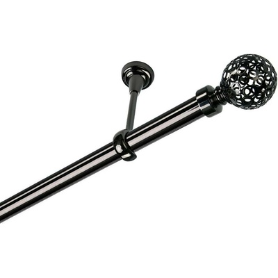 OK-GarnýžeCY Garnýž kovová jednořadá 25mm Koule retro onyx 230 cm do stropu / na tunýlek - bez kroužků