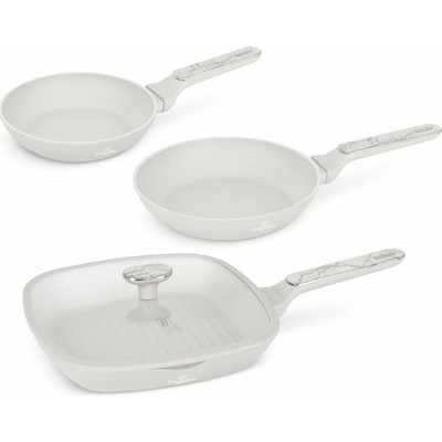 BerlingerHaus BH-8399 Sahara Marble Collection 3-dielna sada 3 panvíc - krémová, mramor