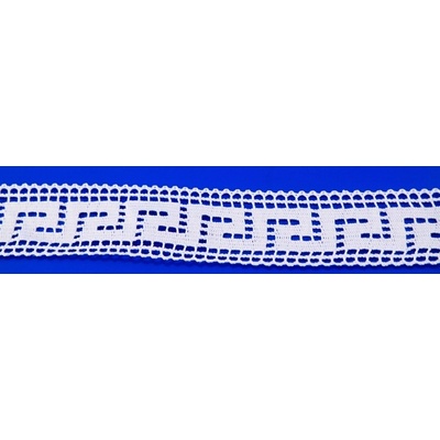 Bavlnená paličkovaná čipka - biela - šírka 4 cm