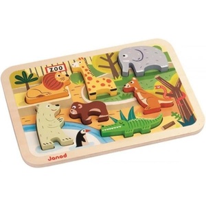 Janod Дървен пъзел за най-малките ZOO Chunky (J07022)