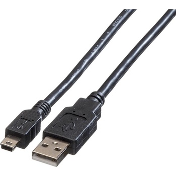 Roline 11.02.8708 USB 2.0 kabel USB A(M) - miniUSB 5pin B(M), 0,8m, černý