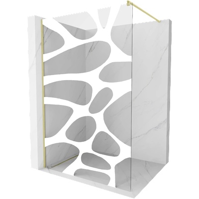 Mexen Kioto стена за душ Walk-in 120 x 200 см, бяла вълна 8 мм, златиста четка - 800-120-101-55-97 (800-120-101-55-97)