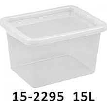 Mikawi Plastový úložný box Basic Box 15L 15-2295 Průhledná