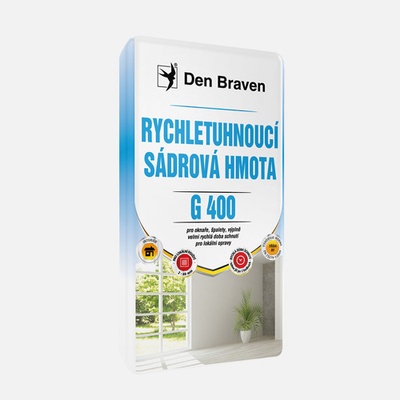 Den Braven Den Braven - Rýchloschnúca sadrová hmota G400, vrece, 20 kg, biela