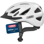 ABUS city helmet Urban-I 3.0 - bicycle helmet with rear light, peak and magnetic fastener - for men and women - white, size M - 86859 (86859)