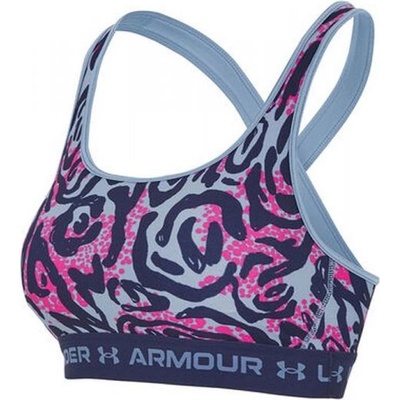 Under Armour Дамски сутиен Under Armour Crossback Mid Print Sports Bra - Тюркоазен