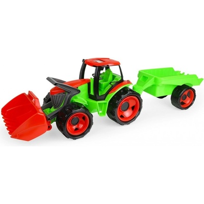 Lena Traktor s lyžicou Giga Trucks s vlekom plast 62 cm